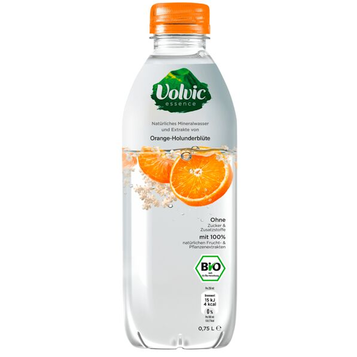 Volvic Essence BIO Orange-Holunderblüte (6/0,75 Ltr. PET EINWEG)